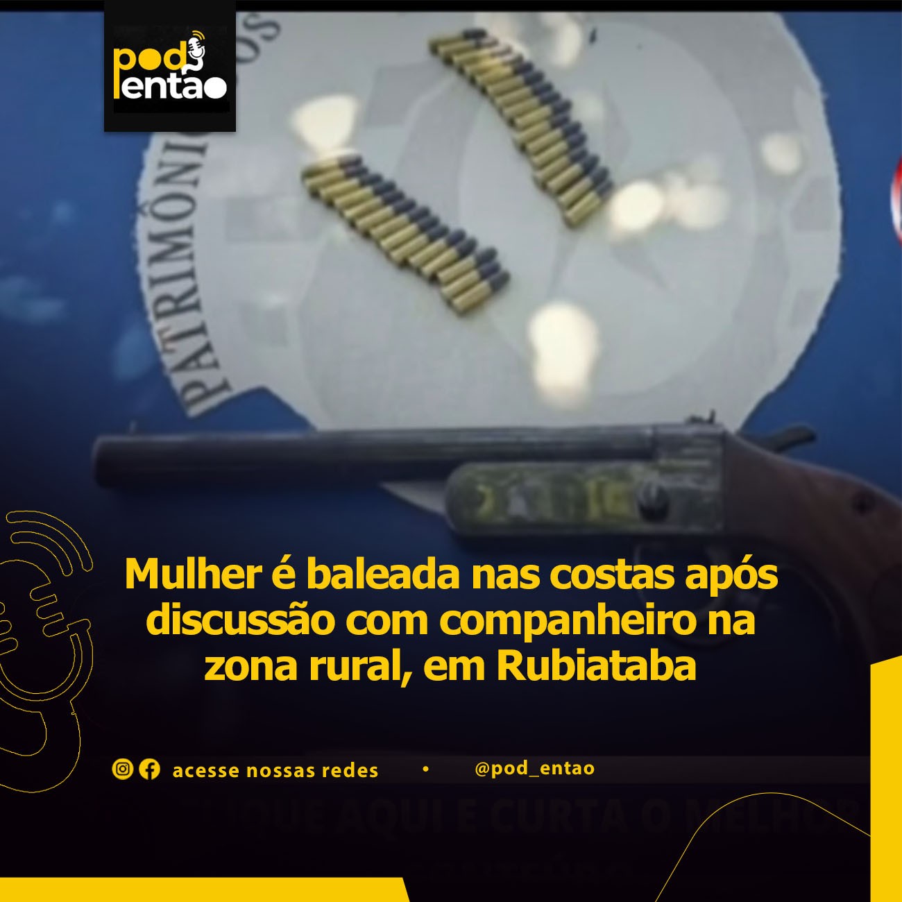 Mulher é baleada nas costas após discussão com companheiro na zona rural, em Rubiataba