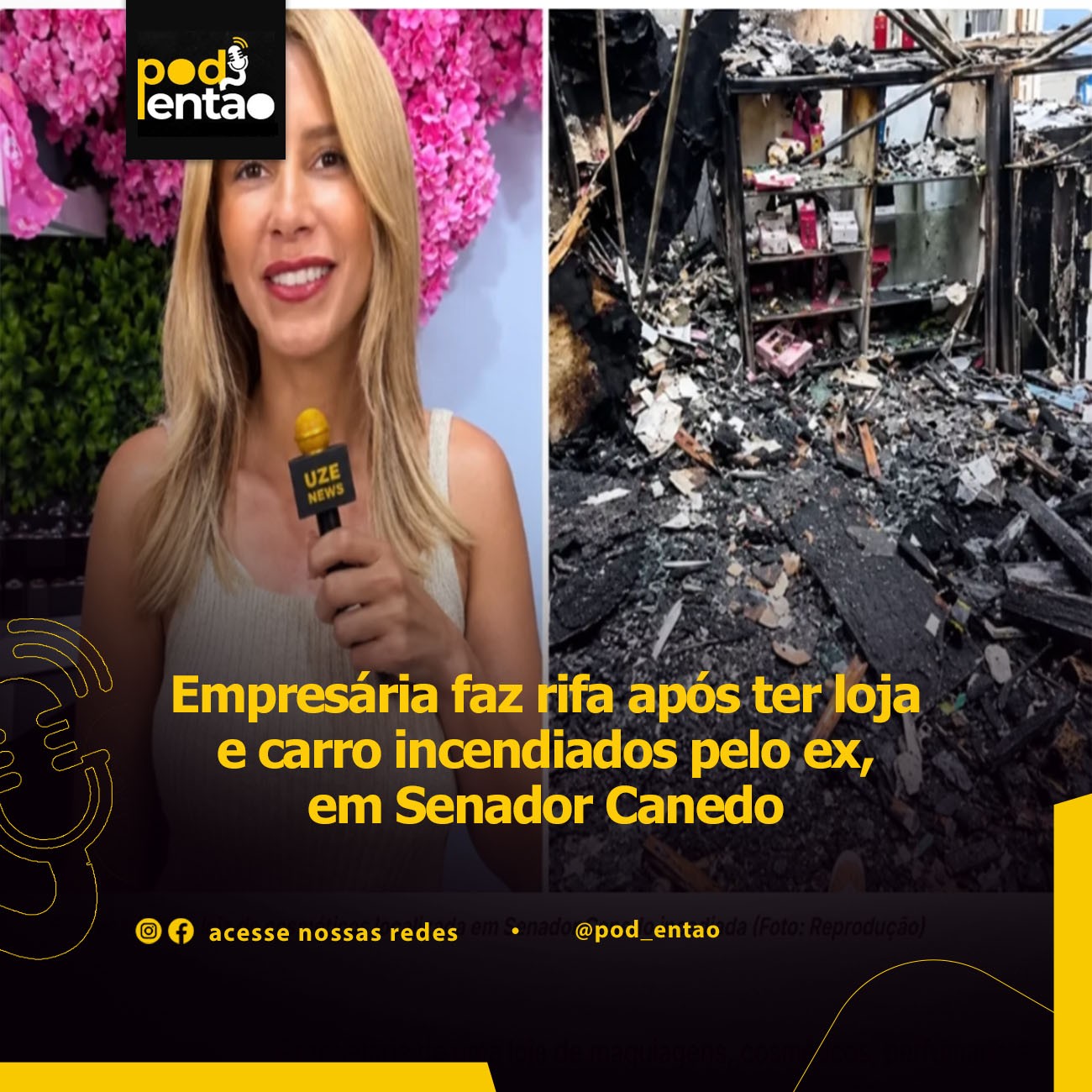 Empresária faz rifa após ter loja e carro incendiados pelo ex, em Senador Canedo