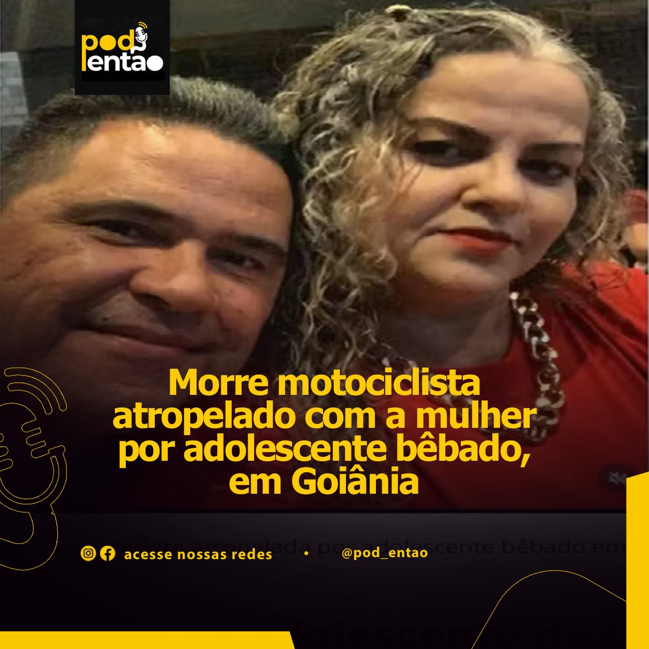 Morre motociclista atropelado com a mulher por adolescente bêbado, em Goiânia 