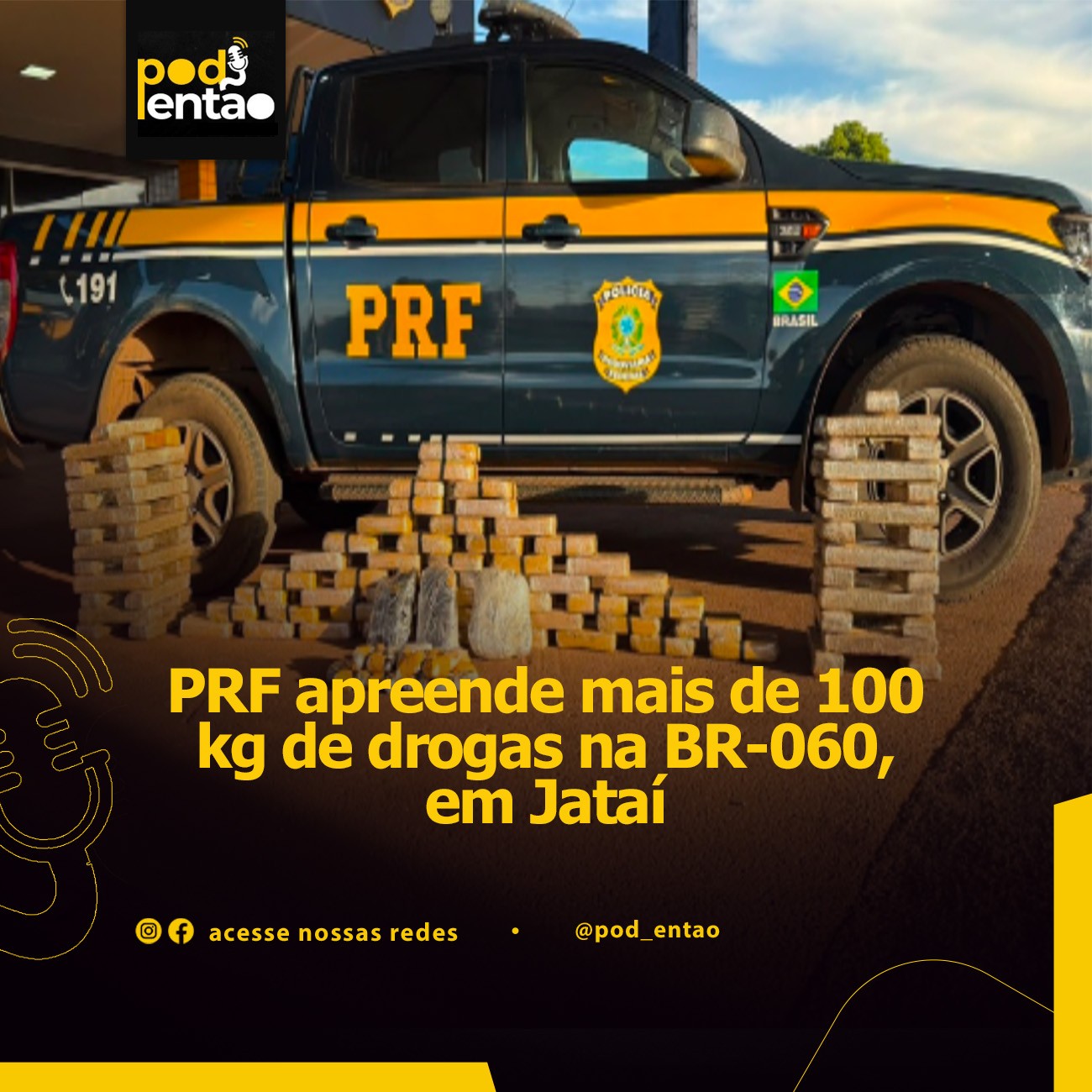 PRF apreende mais de 100 kg de drogas na BR-060, em Jataí