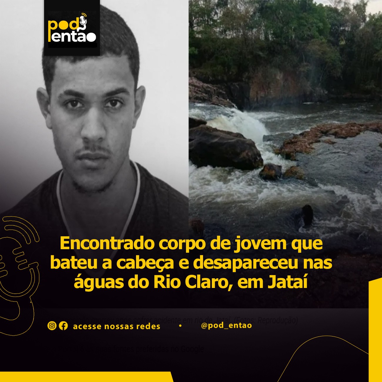 Encontrado corpo de jovem que bateu a cabeça e desapareceu nas águas do Rio Claro, em Jataí