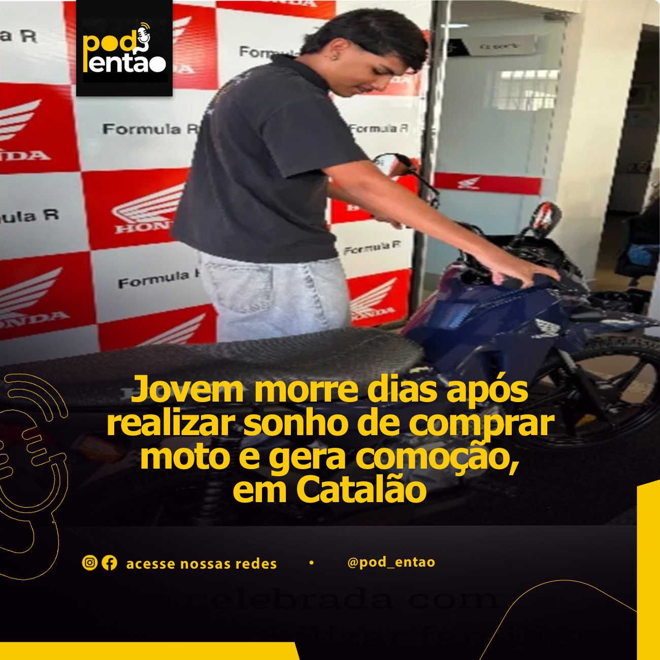 Jovem morre dias após realizar sonho de comprar moto e gera comoção, em Catalão